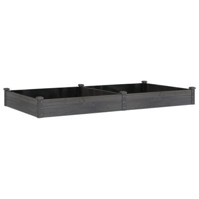 Vidaxl fioriera sollevata con fodera 240x120x25 cm grigio in legno puro