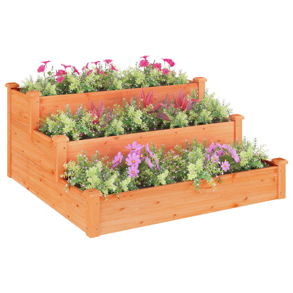 Plantador Vidaxl elevado 120x120x56 cm de pino sólido