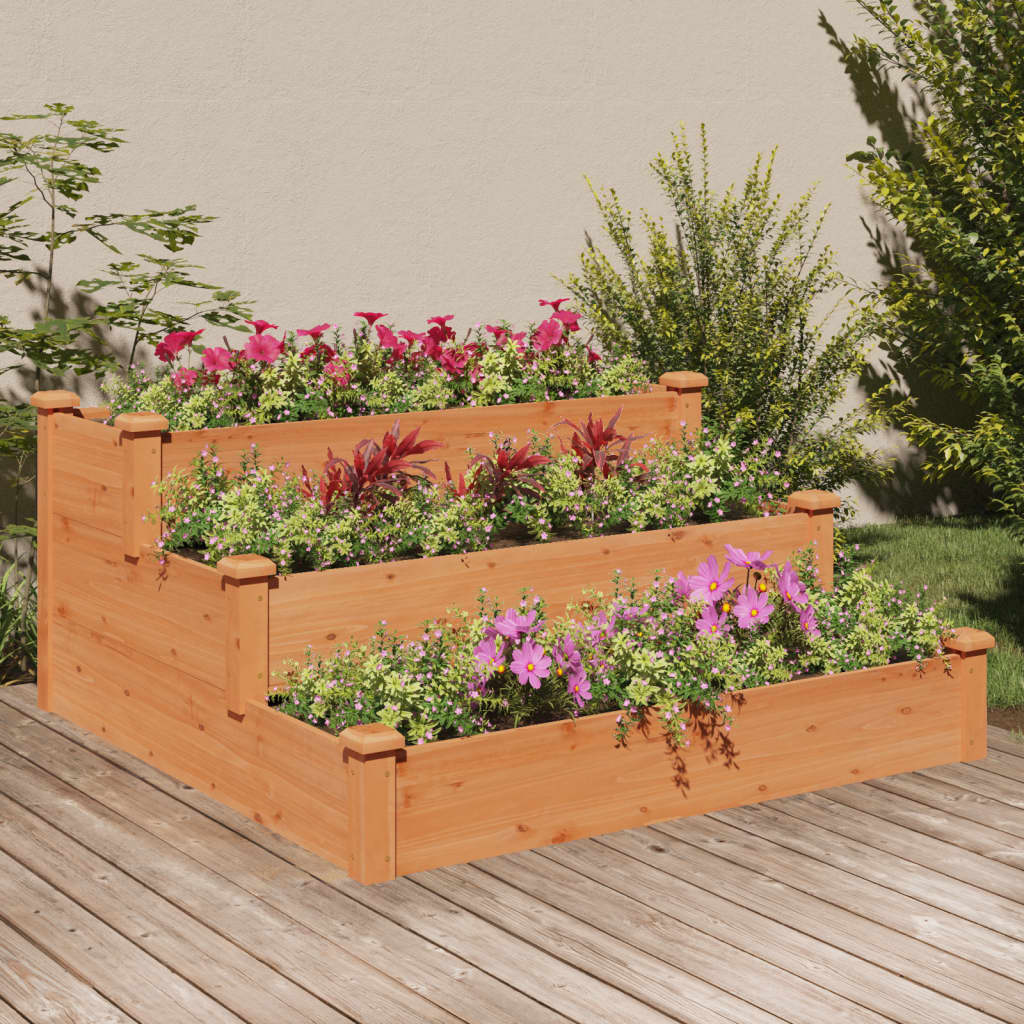 Plantador Vidaxl elevado 120x120x56 cm de pino sólido