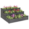 Plantador Vidaxl elevado 120x120x56 cm de pino sólido gris gris