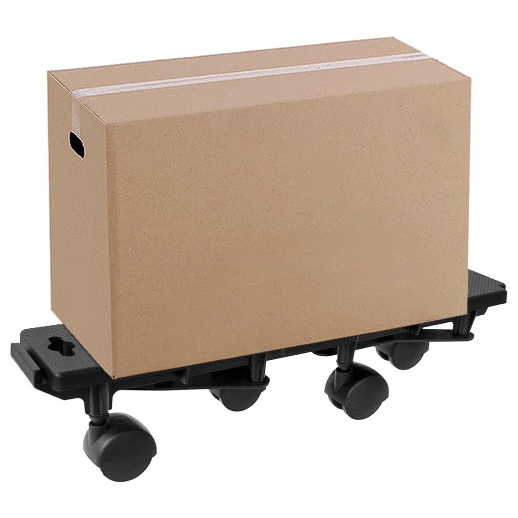 Perros en movimiento de Vidaxl con 4 ruedas 2 pcs 170 kg polipropeno negro