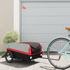 Vidaxl remolque de bicicleta 45 kg de hierro negro y rojo