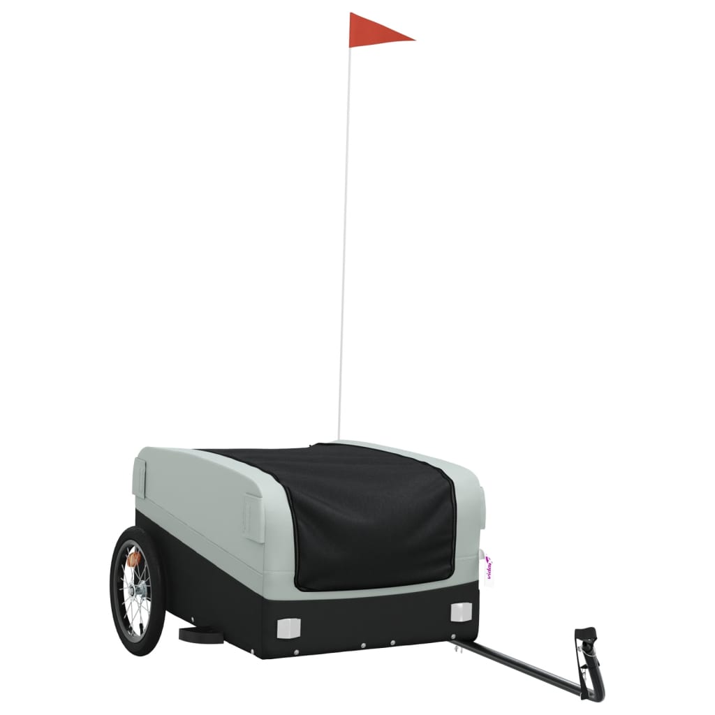 Vidaxl Bicycle Trailer 45 kg di ferro nero e grigio