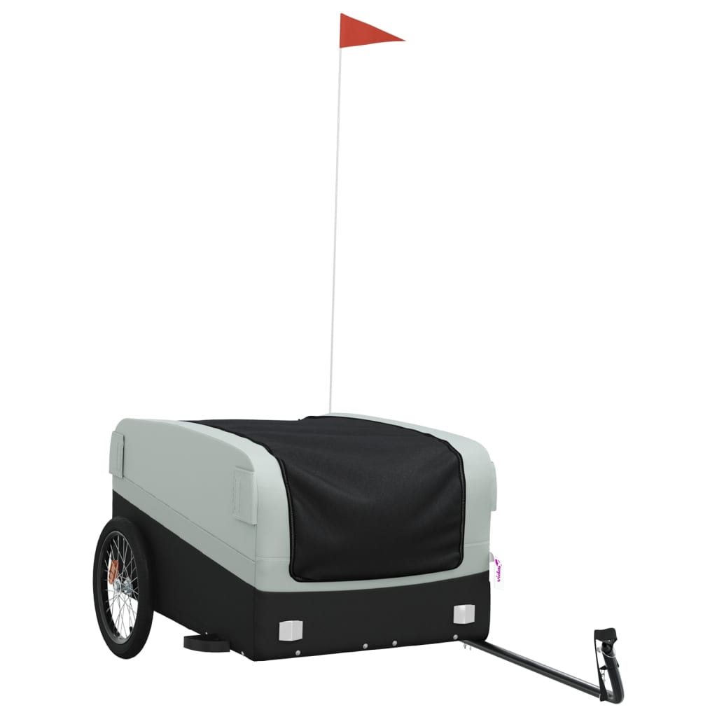 Vidaxl Bicycle Trailer 45 kg di ferro nero e grigio