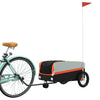 Remolque de bicicleta Vidaxl 30 kg de hierro negro y naranja