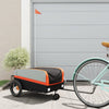 Remolque de bicicleta Vidaxl 30 kg de hierro negro y naranja