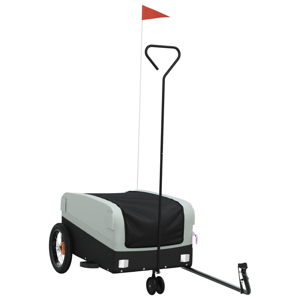 Vidaxl Bicycle Trailer 30 kg di ferro nero e grigio