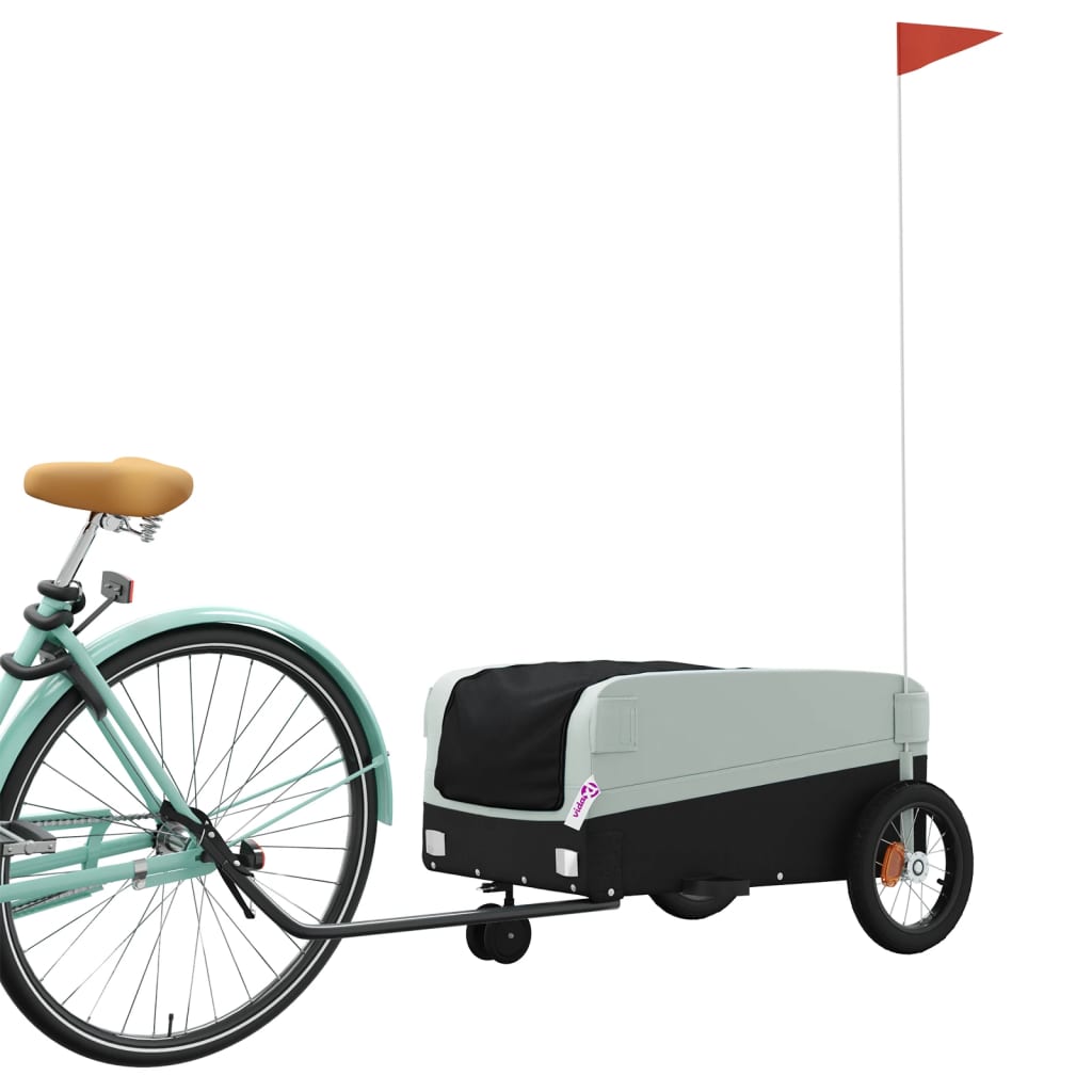 Vidaxl Bicycle Trailer 30 kg di ferro nero e grigio