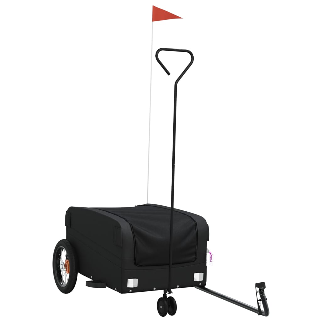 Vidaxl Remolque de bicicleta 30 kg de hierro negro