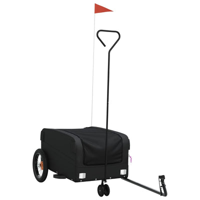 Vidaxl Remolque de bicicleta 30 kg de hierro negro