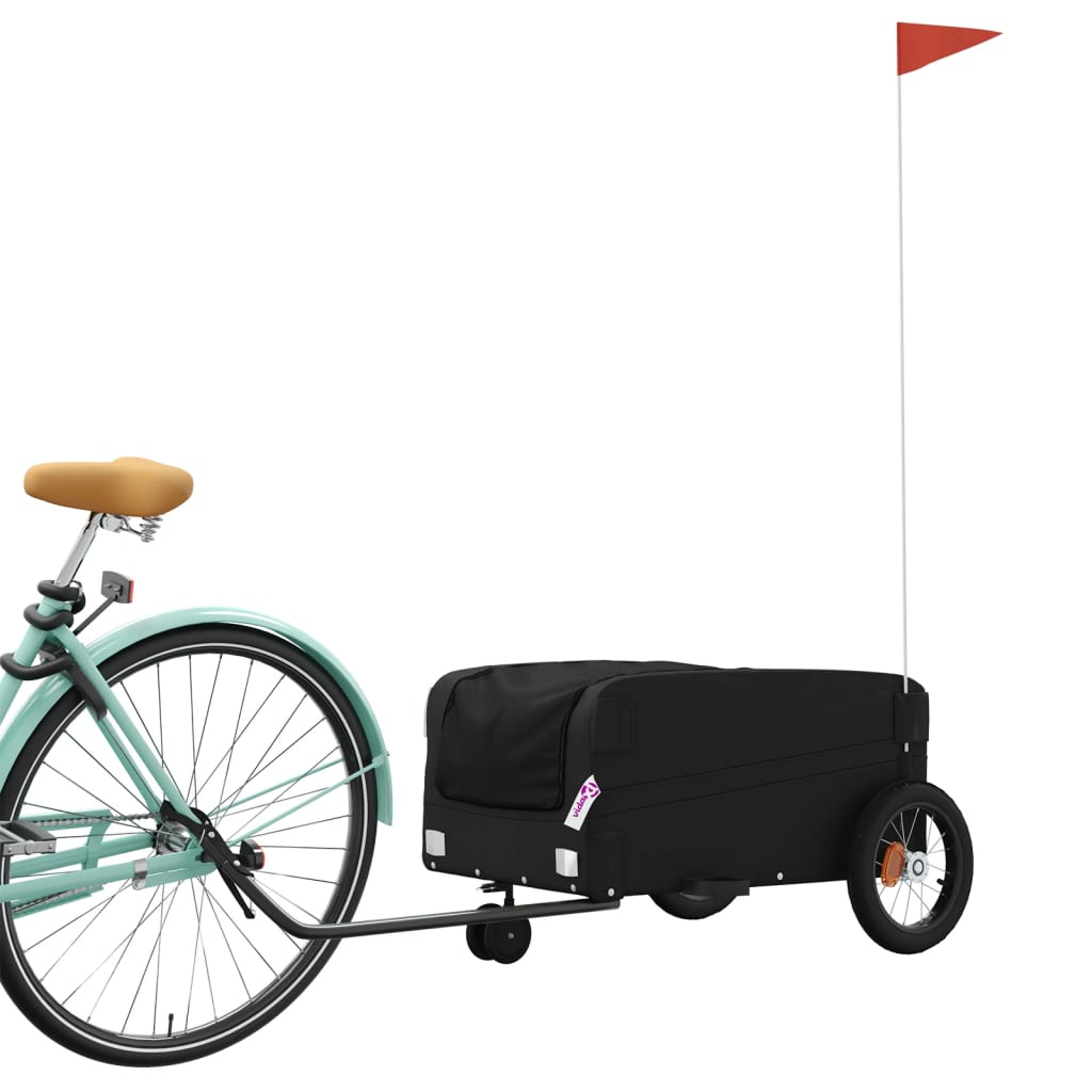 Vidaxl Bicycle Trailer 30 kg di ferro nero