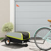 Vidaxl Bicycle Trailer 30 kg di ferro nero e verde
