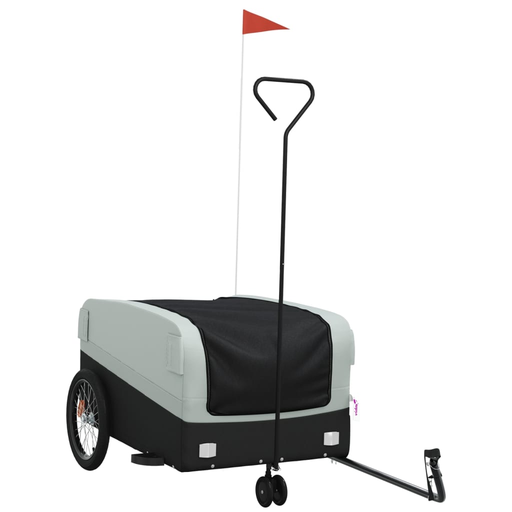 Vidaxl Bicycle Trailer 45 kg di ferro nero e grigio