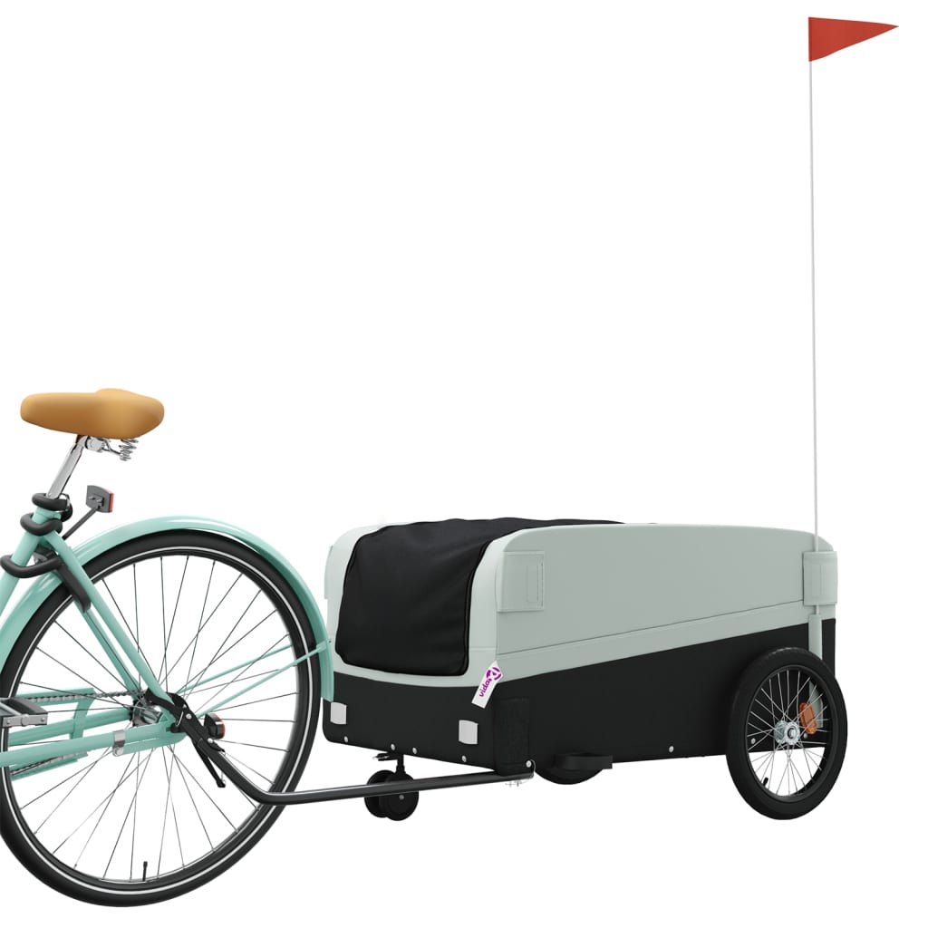 Vidaxl Bicycle Trailer 45 kg di ferro nero e grigio
