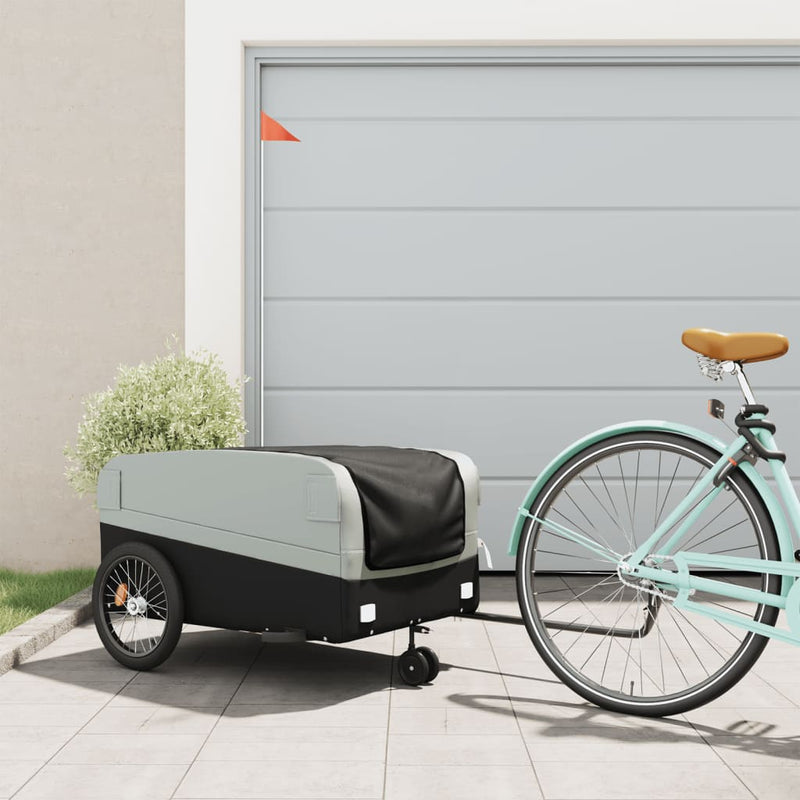Vidaxl Bicycle Trailer 45 kg di ferro nero e grigio