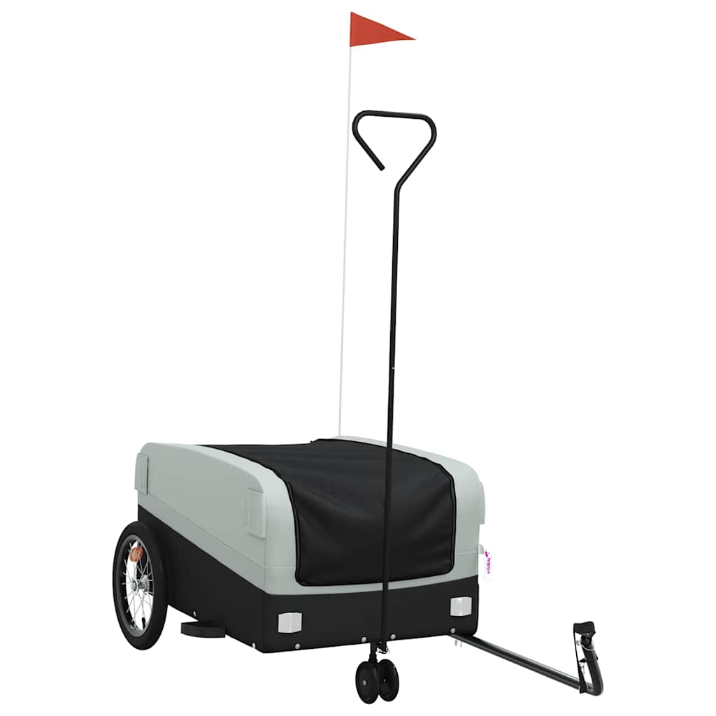 Vidaxl Bicycle Trailer 45 kg di ferro nero e grigio