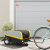 Vidaxl remolque de bicicleta 45 kg de hierro negro y amarillo