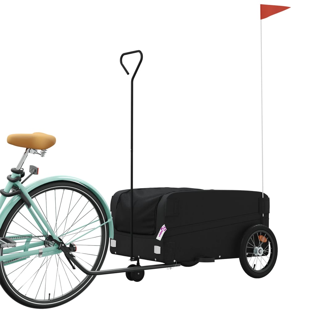 Trailer Vidaxl Bicycle 45 kg di ferro nero