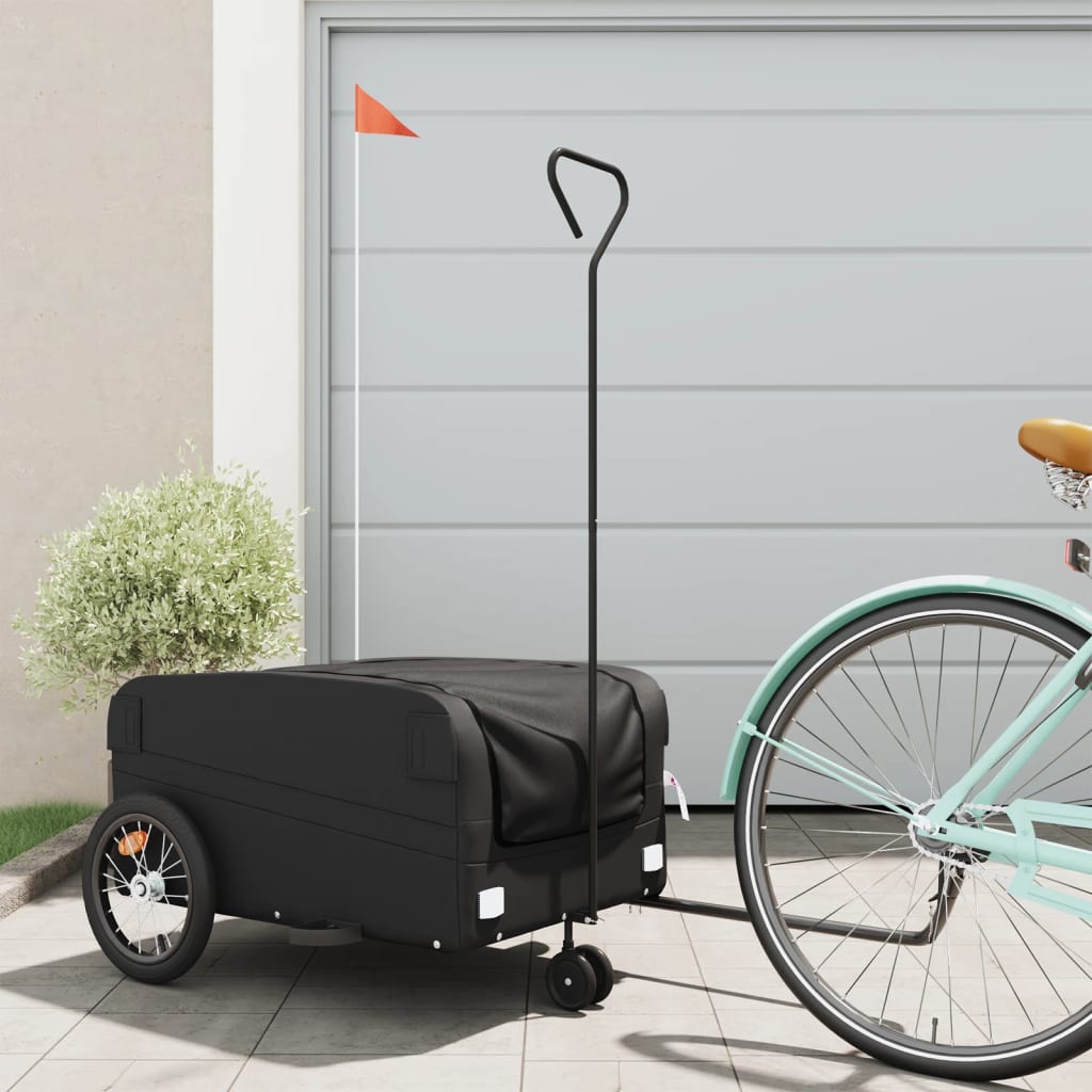 Trailer Vidaxl Bicycle 45 kg di ferro nero