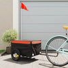 Vidaxl Bicycle Trailer 30 kg di ferro nero e arancione