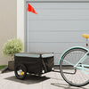 Vidaxl Remolque de bicicleta 30 kg de hierro negro y gris