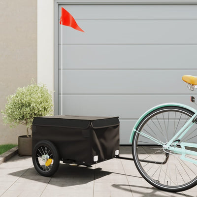 Vidaxl Remolque de bicicleta 30 kg de hierro negro