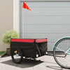 Vidaxl remolque de bicicleta 45 kg de hierro negro y rojo