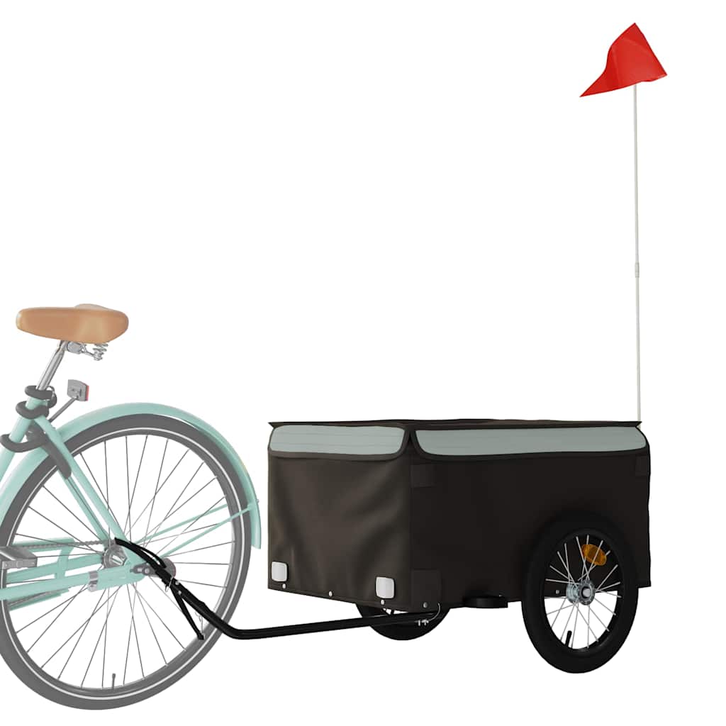 TRAILER VIDAXL BICYCLE 45 kg di ferro nero e grigio
