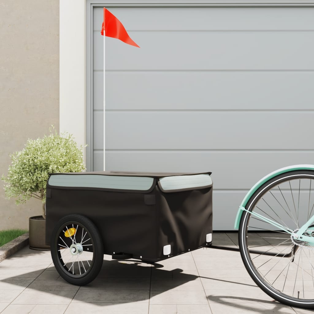 TRAILER VIDAXL BICYCLE 45 kg di ferro nero e grigio