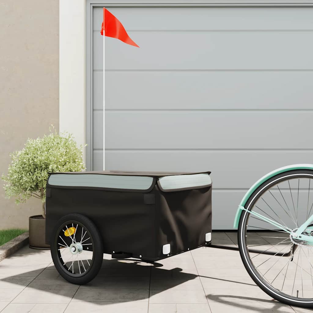 TRAILER VIDAXL BICYCLE 45 kg di ferro nero e grigio
