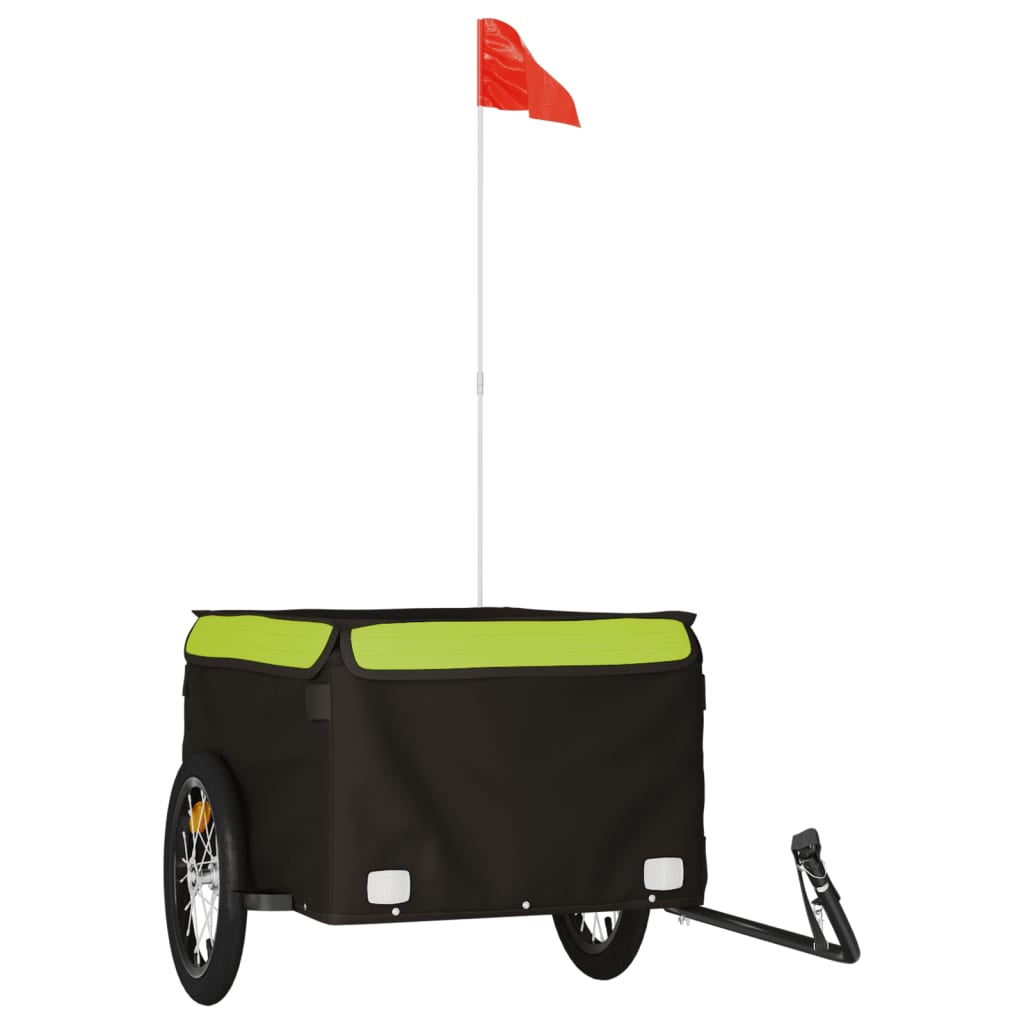 TRAILER VIDAXL BICYCLE 45 kg di ferro nero e verde