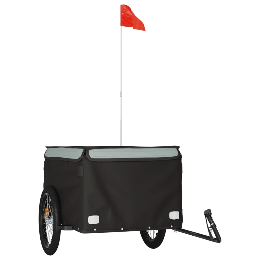 TRAILER VIDAXL BICYCLE 45 kg di ferro nero e grigio