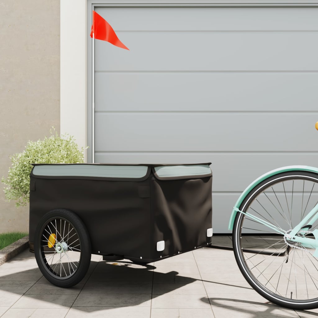 TRAILER VIDAXL BICYCLE 45 kg di ferro nero e grigio