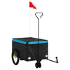 Vidaxl remolque de bicicleta 30 kg de hierro negro y azul