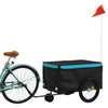 Vidaxl remolque de bicicleta 30 kg de hierro negro y azul
