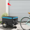 Vidaxl remolque de bicicleta 30 kg de hierro negro y azul