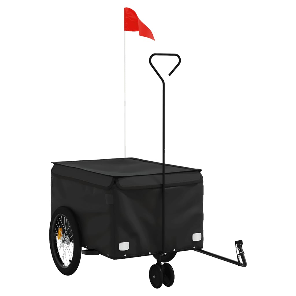 Vidaxl Bicycle Trailer 30 kg di ferro nero