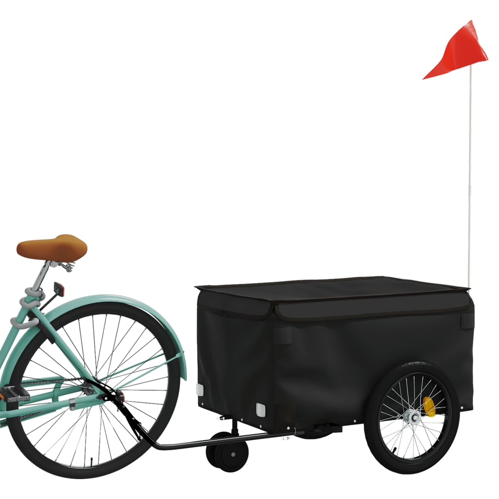 Vidaxl Bicycle Trailer 30 kg di ferro nero