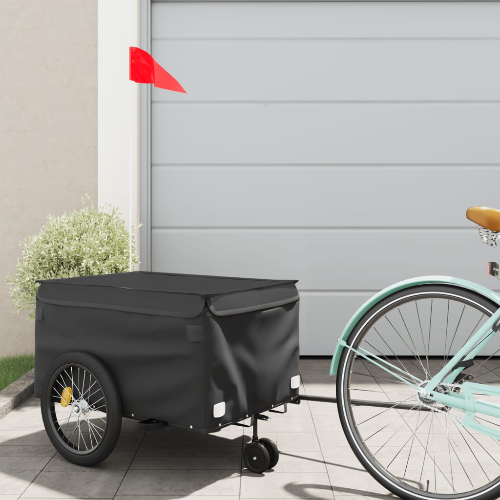 Vidaxl Bicycle Trailer 30 kg di ferro nero