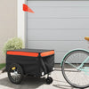 Trailer Vidaxl Bicycle 45 kg di ferro nero e arancione