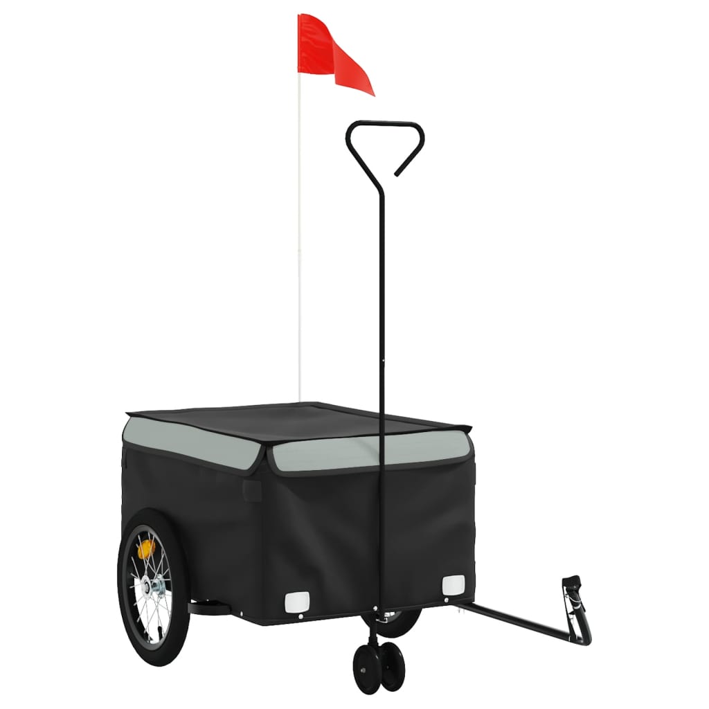 TRAILER VIDAXL BICYCLE 45 kg di ferro nero e grigio
