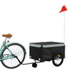 TRAILER VIDAXL BICYCLE 45 kg di ferro nero e grigio