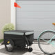 Vidaxl remolque de bicicleta 45 kg de hierro negro y gris