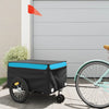 Vidaxl Remolque de bicicleta 45 kg de hierro negro y azul