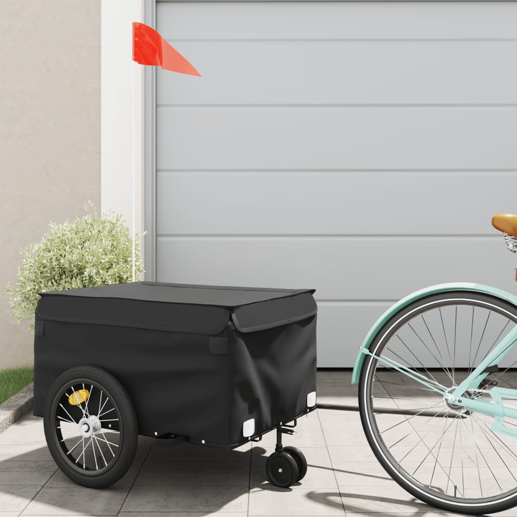 Vidaxl Bicycle Trailer 45 kg di ferro nero