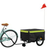 Vidaxl remolque de bicicleta 45 kg de hierro negro y verde