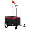 Vidaxl remolque de bicicleta 45 kg de hierro negro y rojo