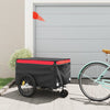 Vidaxl remolque de bicicleta 45 kg de hierro negro y rojo
