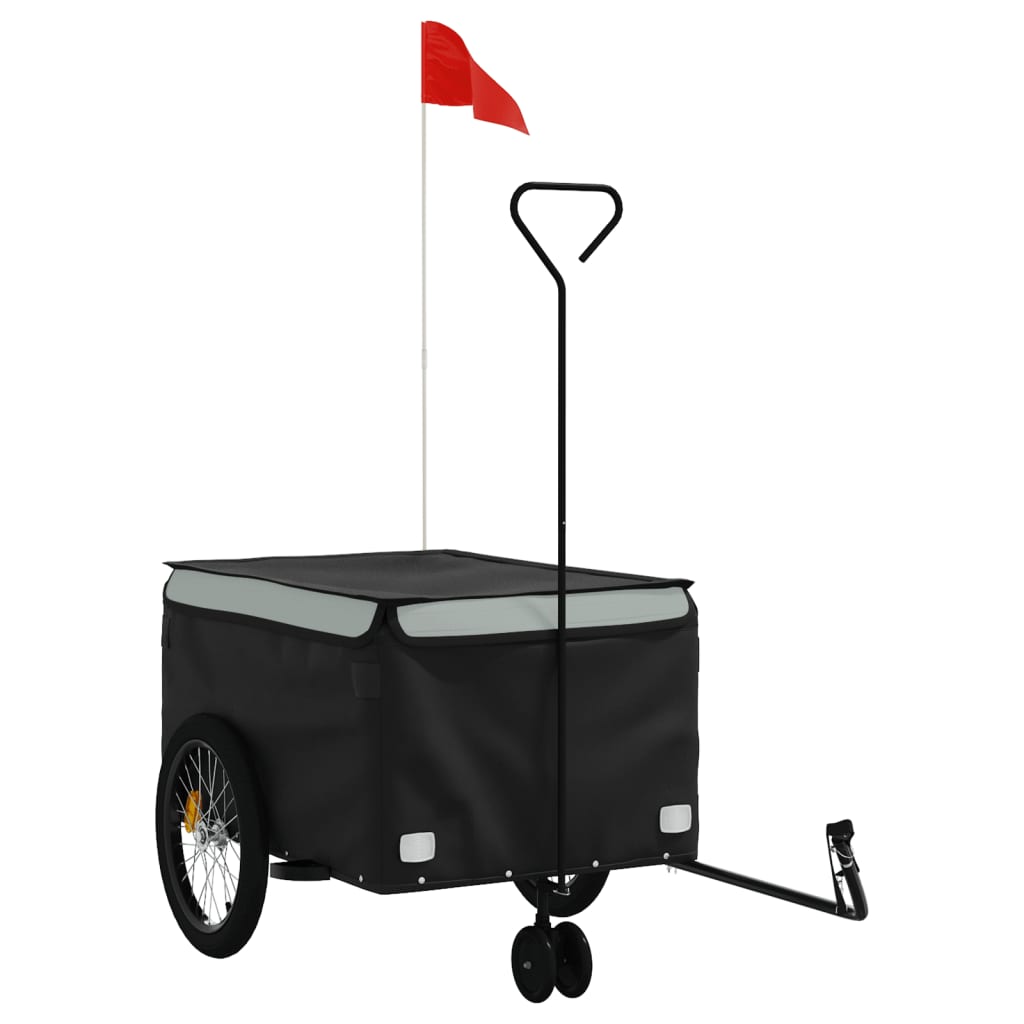 TRAILER VIDAXL BICYCLE 45 kg di ferro nero e grigio