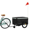 TRAILER VIDAXL BICYCLE 45 kg di ferro nero e grigio
